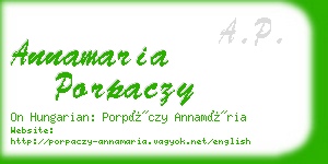 annamaria porpaczy business card